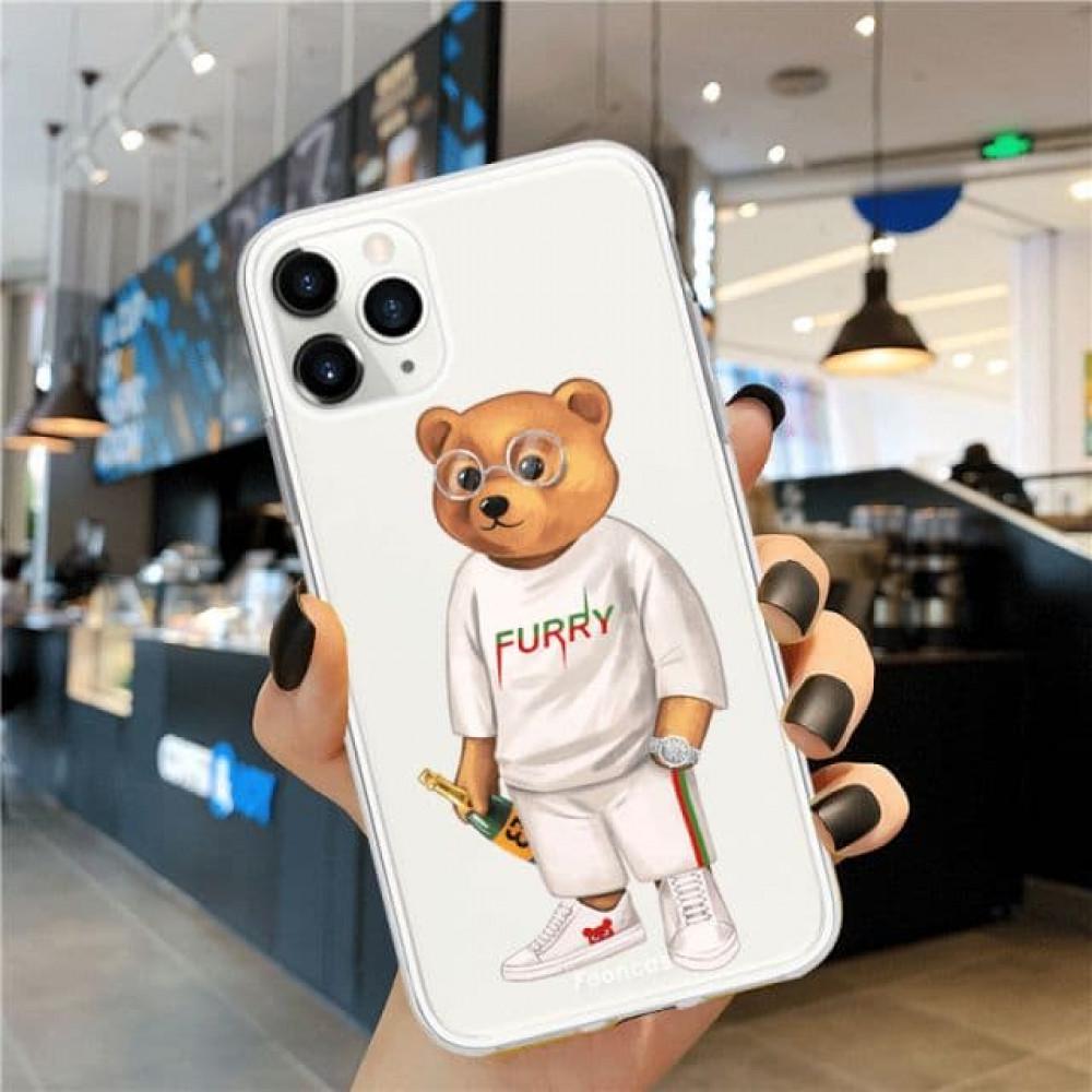 Чохол для Apple iPhone 12 Cute Fashion Bear Series Білий