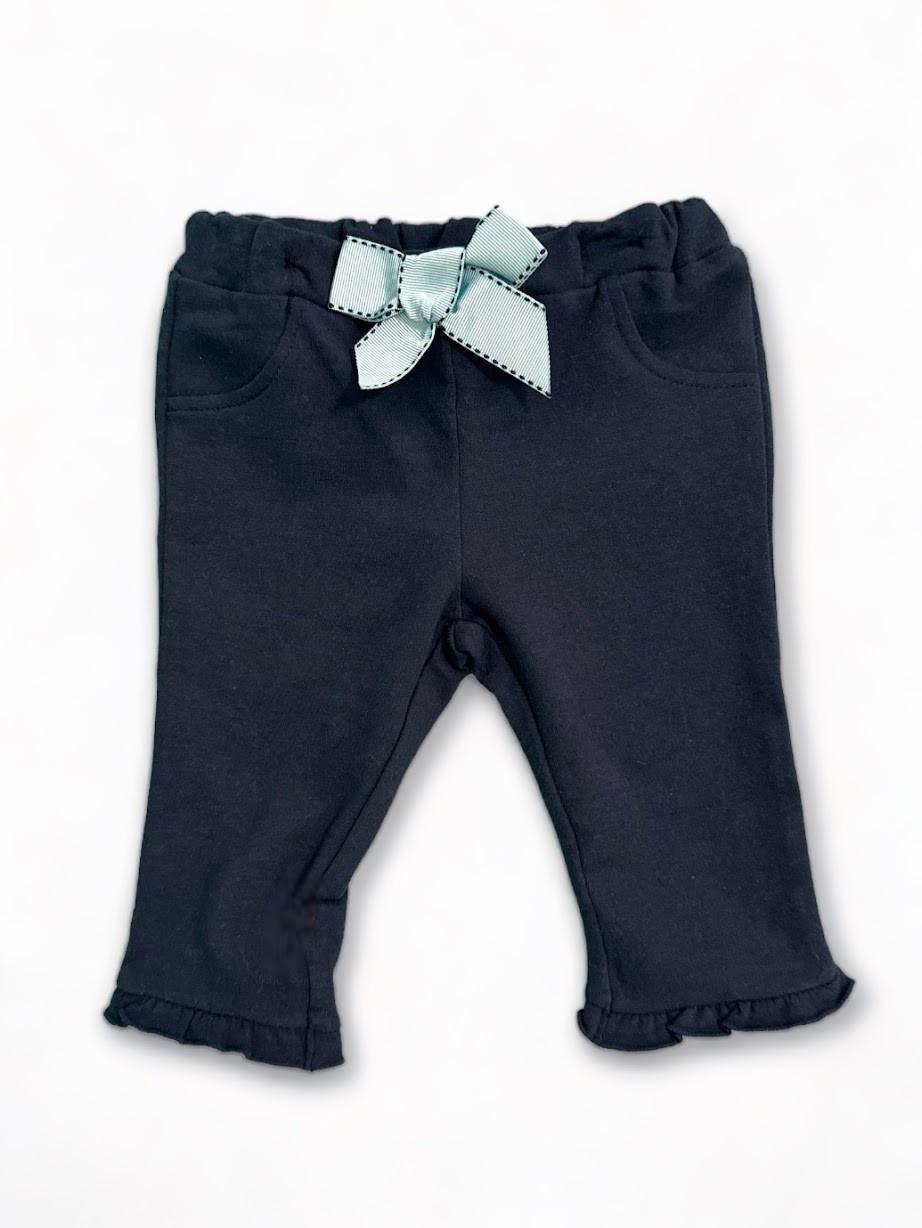 Брюки детские Chicco хлопчатобумажные однотонные с бантиком 3-6 мес. 62 см Темно-синий (2087346917)