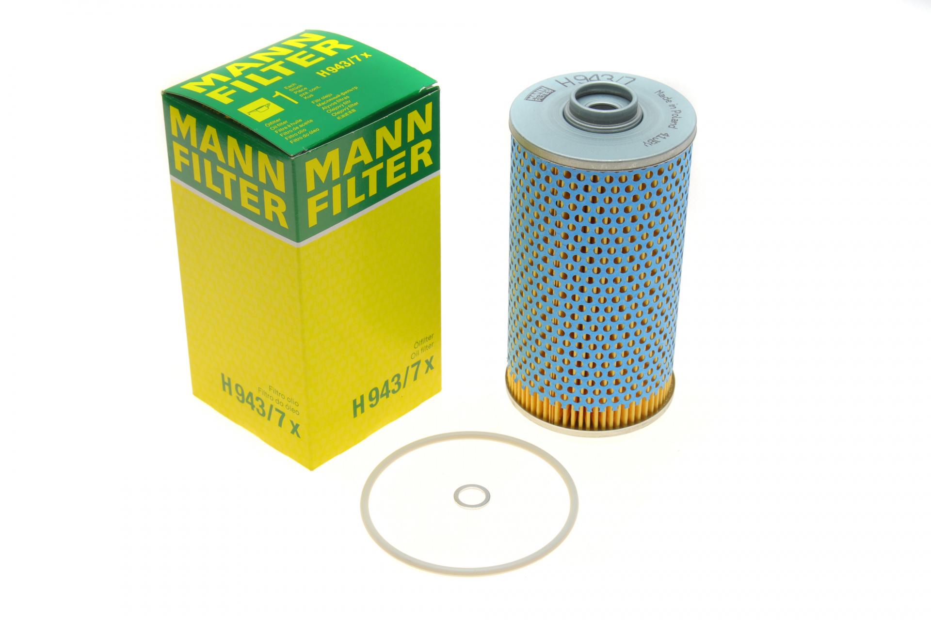 Фильтр масляный Mann-Filter для BMW 5 E34 3,0/4,0i 92-95/7 E32/E38 3,0/4,0/5,0/5,4i 87-01 M60 (H 943/7 X)