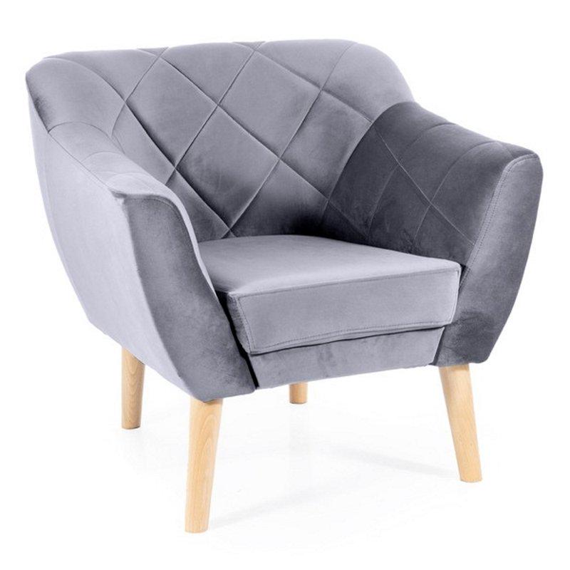 Крісло м'яке Signal KARO 1 Welur Сірий (KARO1V14BU) - фото 1 Крісло м'яке Signal KARO 1 Welur Сірий (KARO1V14BU) - фото 1