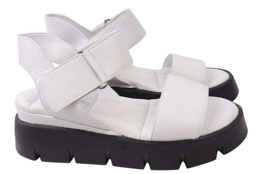 Босоножки женские Euromoda из кожи на платформе с открытой пятой р. 38 Белый (476-21LBC)