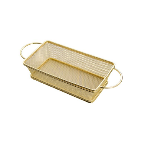 Корзина для снеков Empire металлическая прямоугольная 20x12x6 см Золотой (543387)
