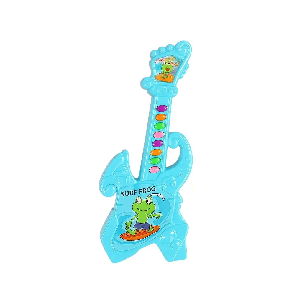 Игрушечная гитара 1011 B-1 2 музыкальных режима 8 кнопок на батарейках Голубой