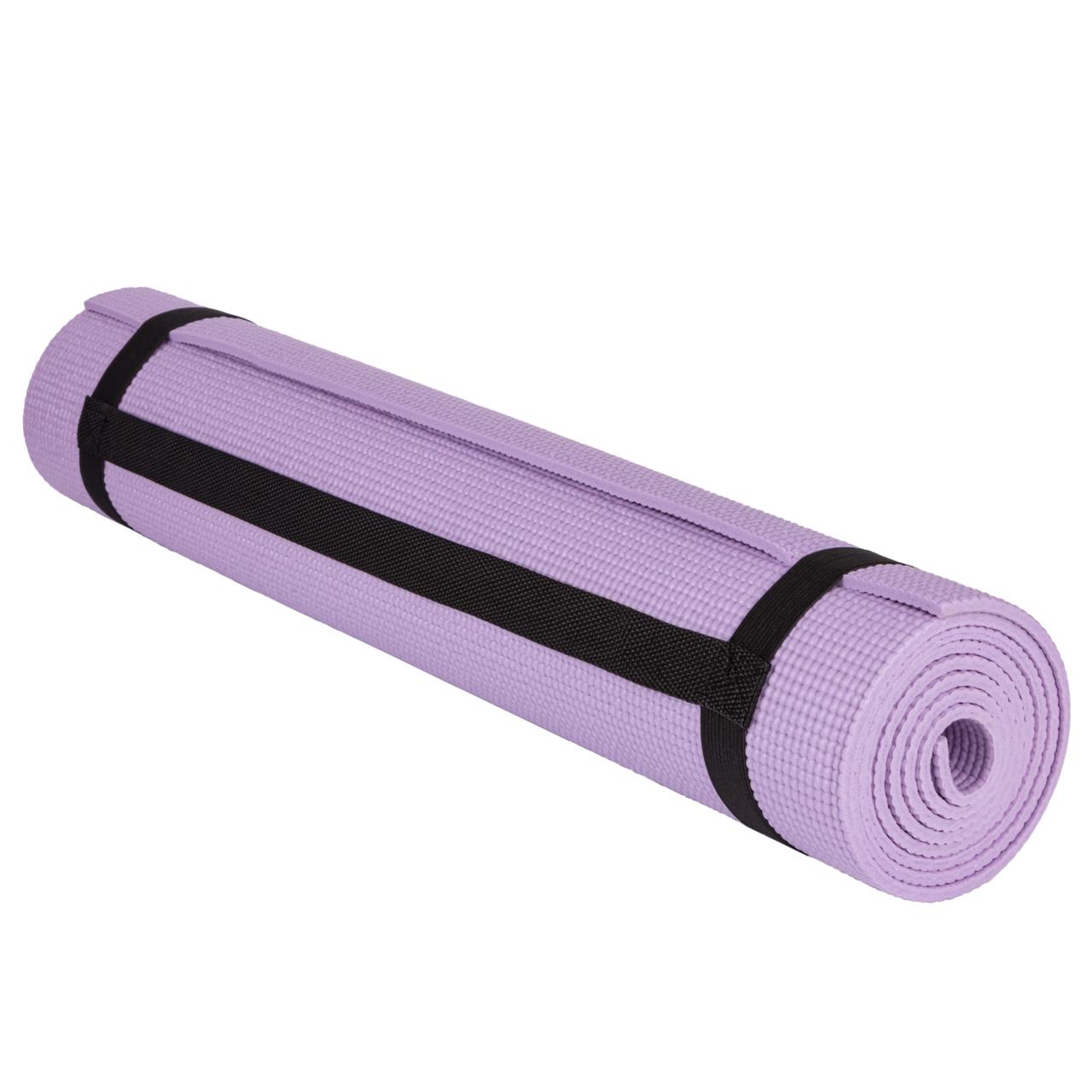 Коврик для йоги и фитнеса PowerPlay 4010 PVC Yoga Mat Лавандовый (20176189) - фото 3