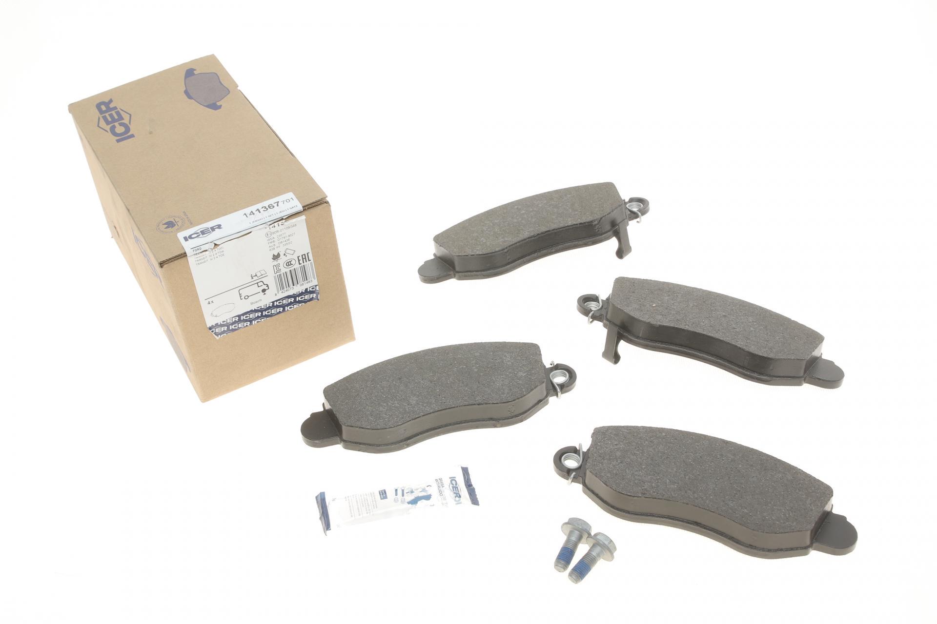 Колодки тормозные передние ICER Ford Transit 00-06 (141367-701 ICER)