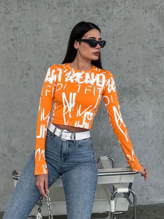 Футболка Forstime 796x26 довгий рукав жіноча M/L Помаранчевий (191973-1) - фото 5 Футболка Forstime 796x26 довгий рукав жіноча M/L Помаранчевий (191973-1) - фото 5