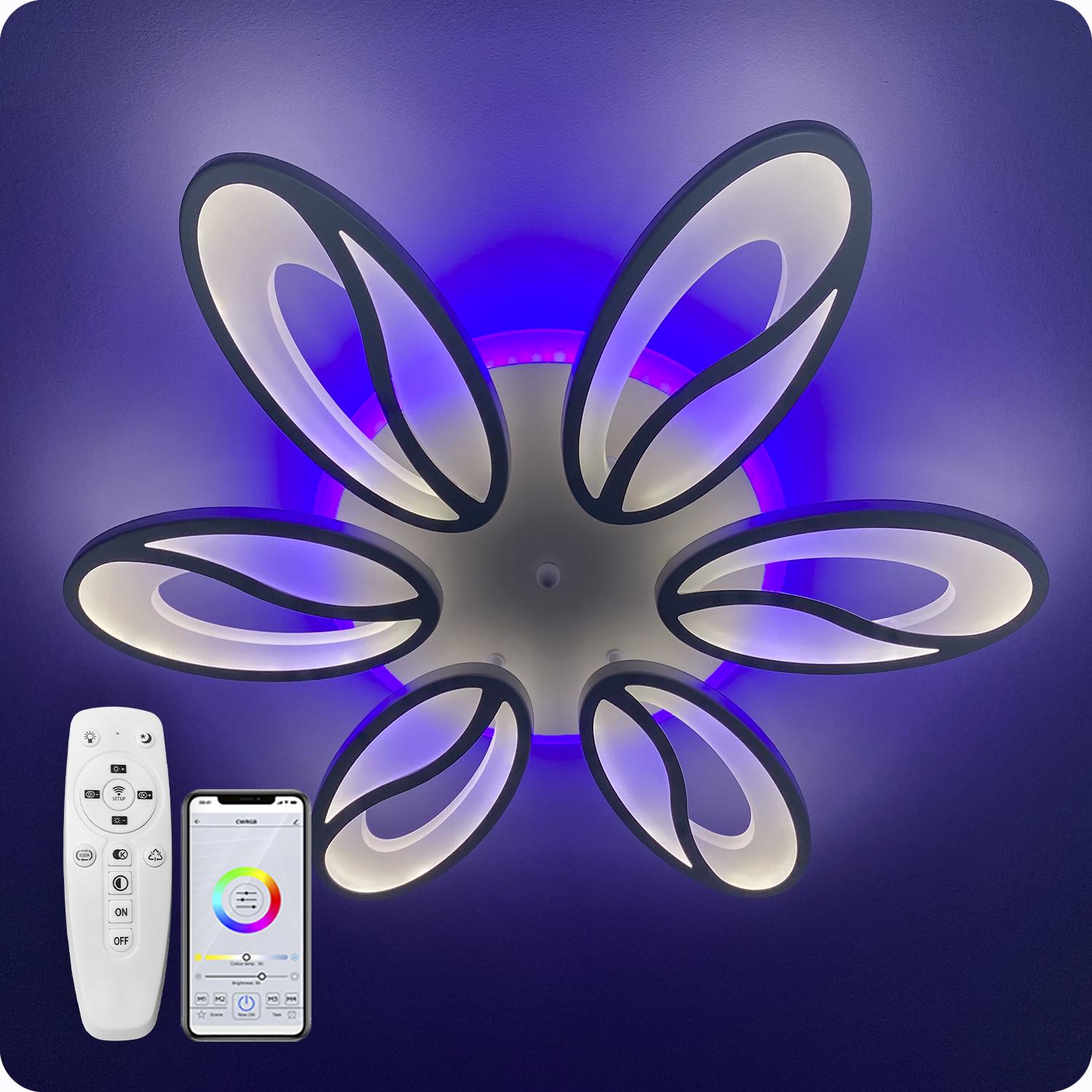 Люстра світлодіодна 517 Dlight 3color з пультом 105 Вт Білий (01799) - фото 7