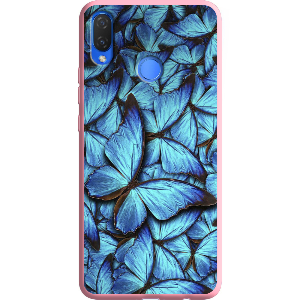 Чехол Boxface Huawei P Smart Plus лазурные бабочки Розовый силикон (34912-up1550-36132)