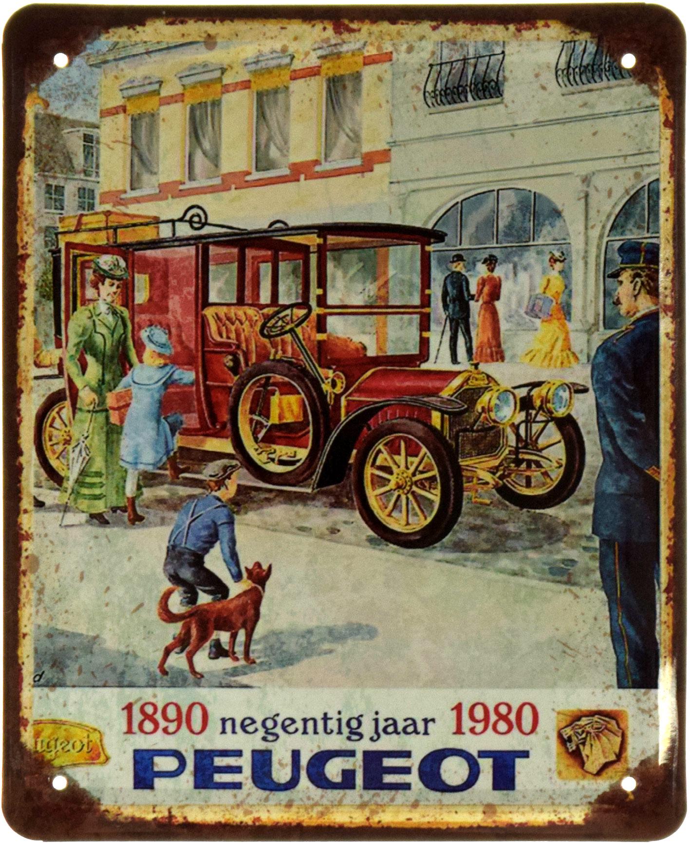 Табличка металева Peugeot Negentig Jaar 1980 18x22 см