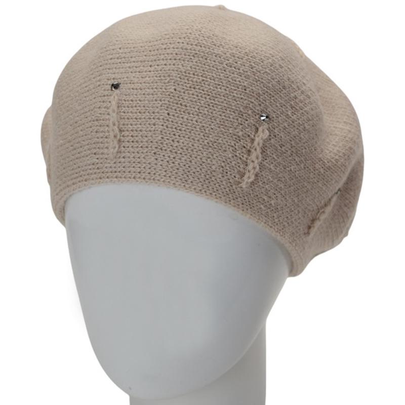 Берет женский Lirus Тина с узором и стразами one size Лен (281875) - фото 1 Берет женский Lirus Тина с узором и стразами one size Лен (281875) - фото 1