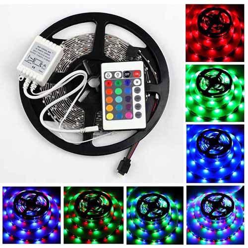 Стрічка світлодіодна багатобарвна 3528 RGB Led з пультом РГБ 5 м - фото 2