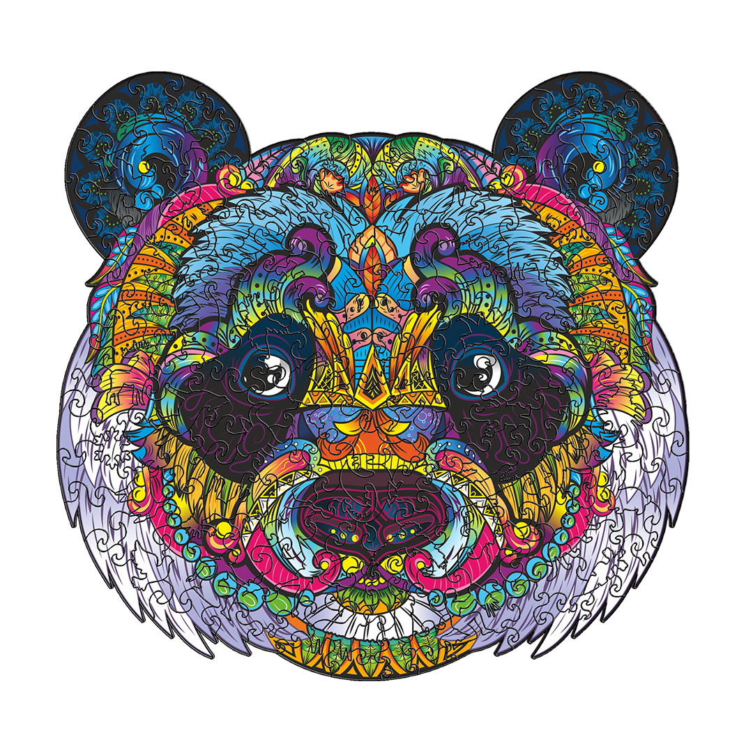 Пазл деревянный Панда элементы в форме животных 36,3х35 см 217 шт. (1526083920)