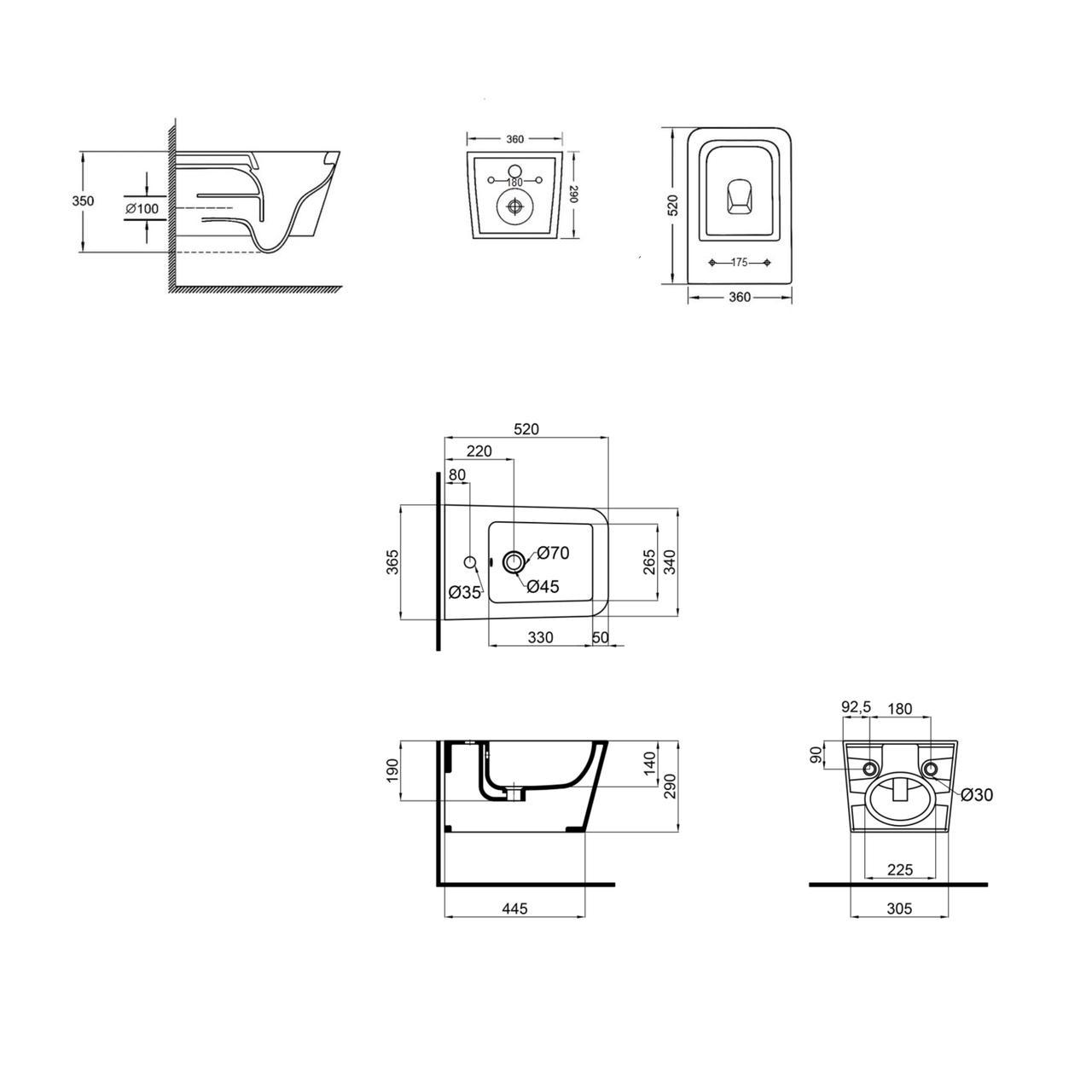Комплект Qtap Crow 2в1 унитаз подвесной Rimless/биде подвесное (2608668287) - фото 2 Комплект Qtap Crow 2в1 унитаз подвесной Rimless/биде подвесное (2608668287) - фото 2