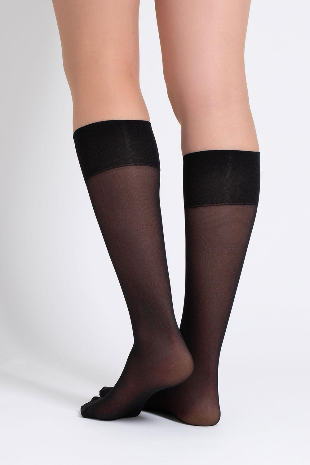 Гольфи жіночі з ущільненим миском Giulia SOFT MATT KNEE-HIGHS 40 GAMB One size Black-nero (4823116935716) - фото 4 Гольфи жіночі з ущільненим миском Giulia SOFT MATT KNEE-HIGHS 40 GAMB One size Black-nero (4823116935716) - фото 4