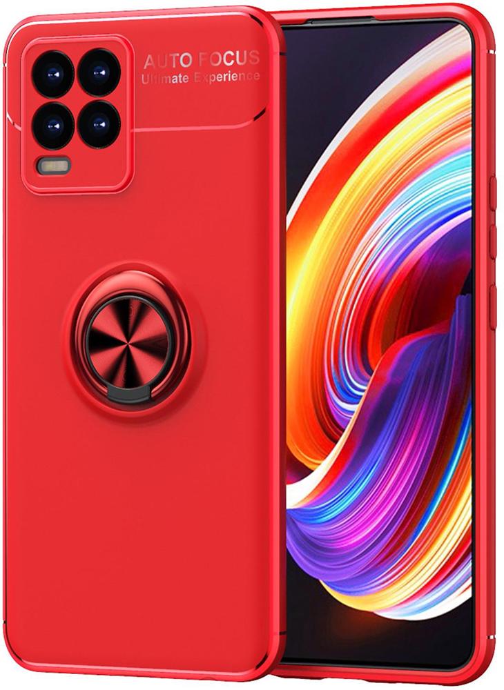 Чехол с кольцом Autofocus для Realme 8 Pro Red (24262-2D)