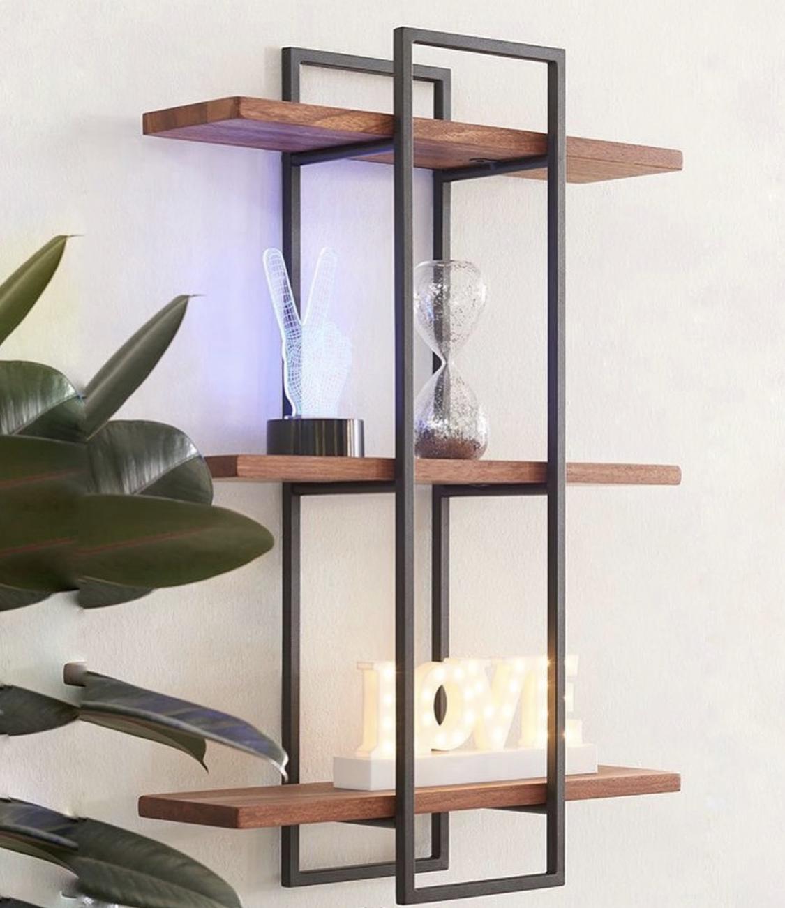 Настінна полиця з металу та ЛДСП NP03-ML 800х600х200 мм