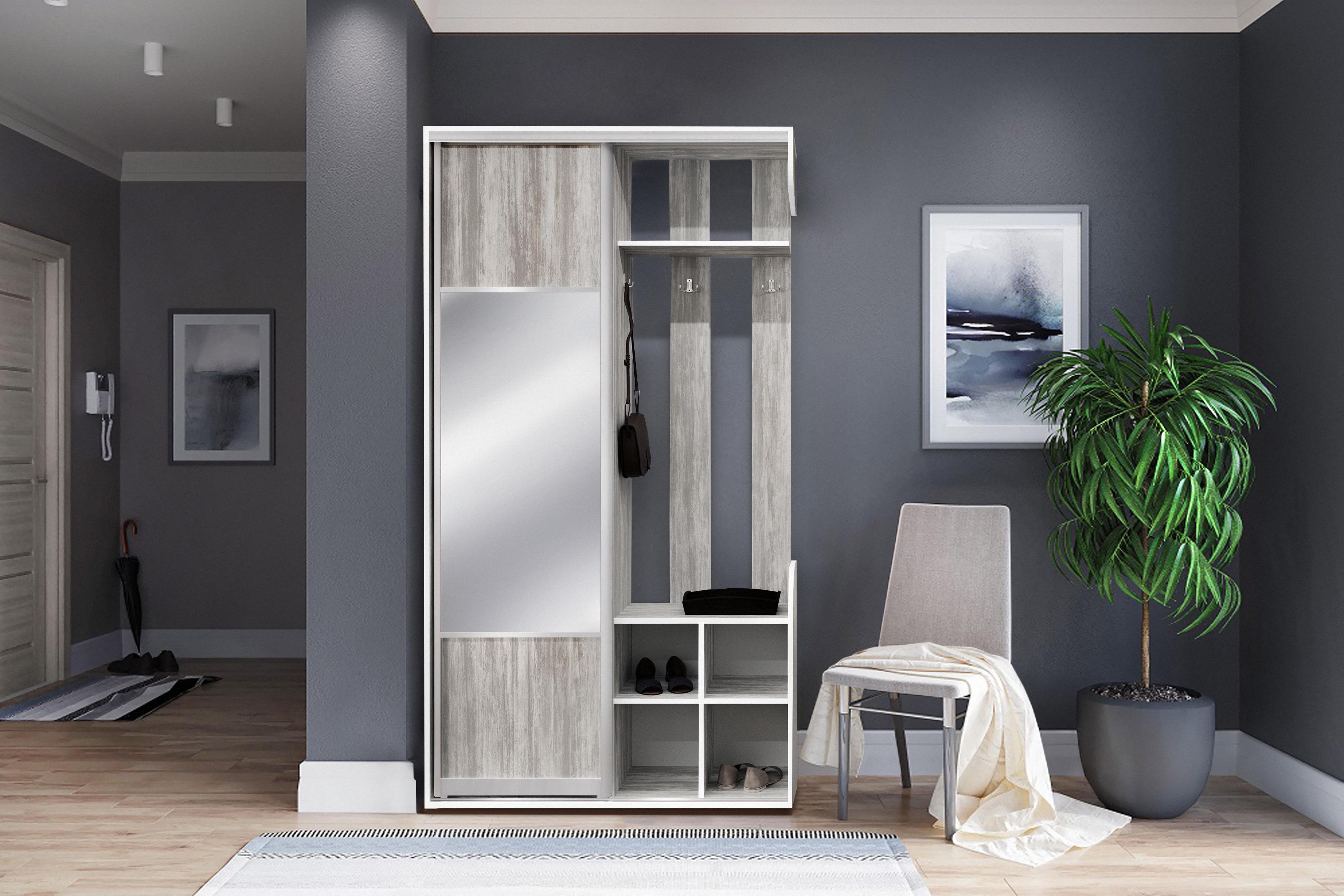 Прихожая-купе Мікс Меблі Бриз ДСП Урбан лайт/Белая кромка Прихожая-купе Мікс Меблі Бриз ДСП Урбан лайт/Белая кромка