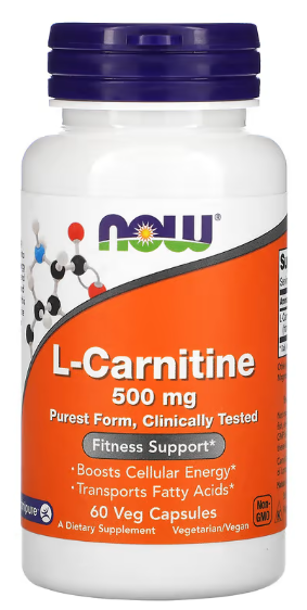Аминокислота Л-карнитин NOW Foods L-Carnitine 500 мг 60 капсул