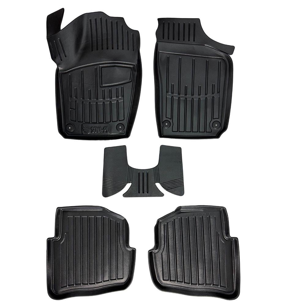 Коврики в салон SOVA-PL для Skoda Fabia I 6Y 1997-2007 резиновые 5 шт. Черный (28800562)