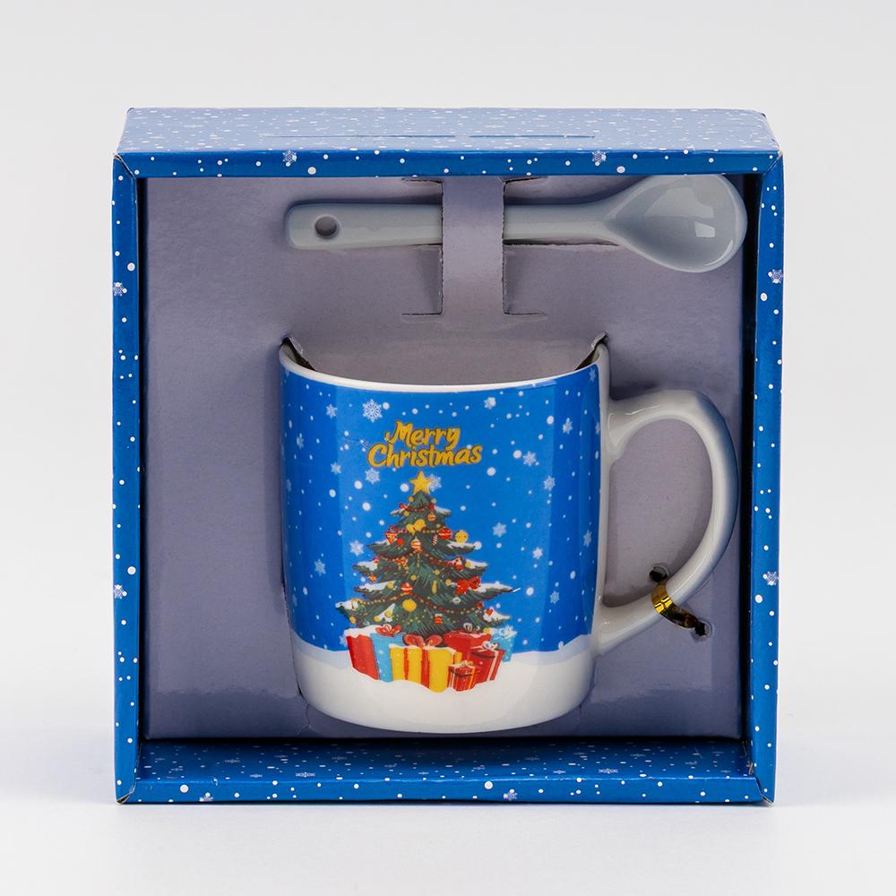 Чашка з ложечкою Новорічні подарунки 200 мл (9250-017) - фото 3 Чашка з ложечкою Новорічні подарунки 200 мл (9250-017) - фото 3