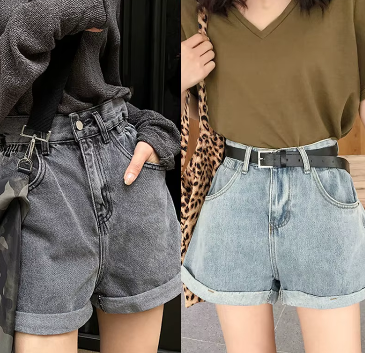 Шорты женские джинсовые высокая талия XXL Серый (ШАС4) - фото 4 Шорты женские джинсовые высокая талия XXL Серый (ШАС4) - фото 4