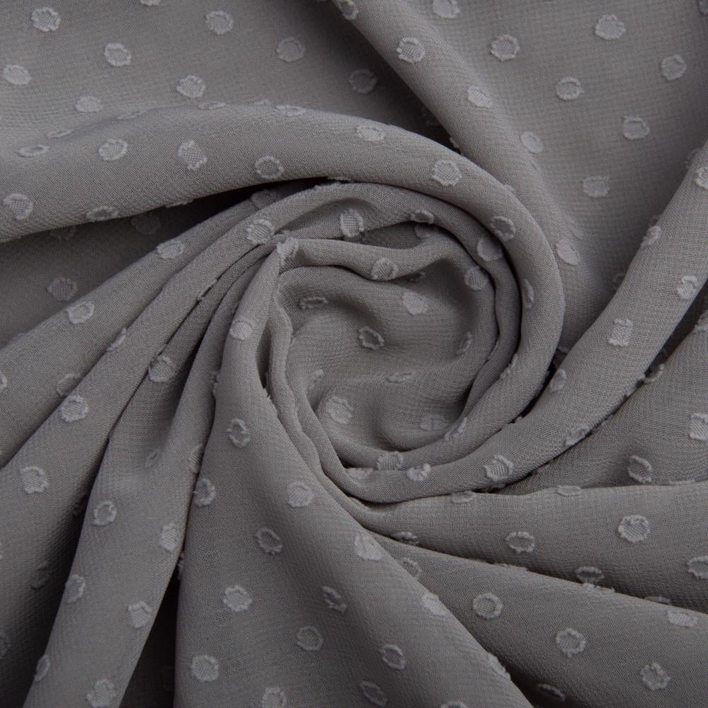 Ткань платевая шифон жаккард Серый (22327)