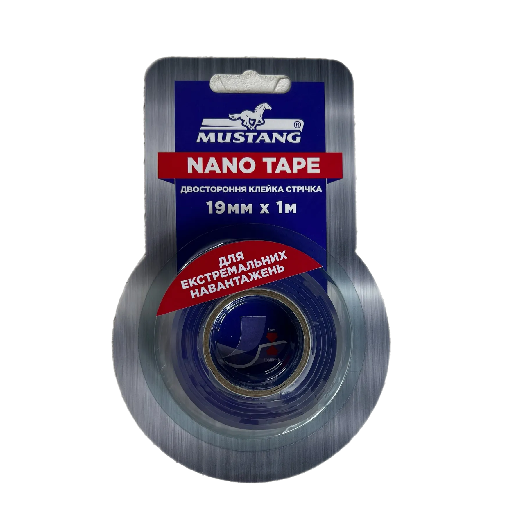 Лента двухсторонняя Mustang Nano Tape 19 ммх1 м Прозрачный