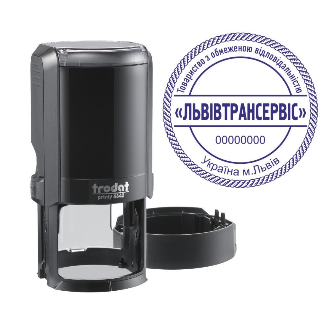 Печатка ТОВ на автоматичному оснащенні Trodat Printy 4642 з ковпачком Чорний (ТОВ3/4642/B)