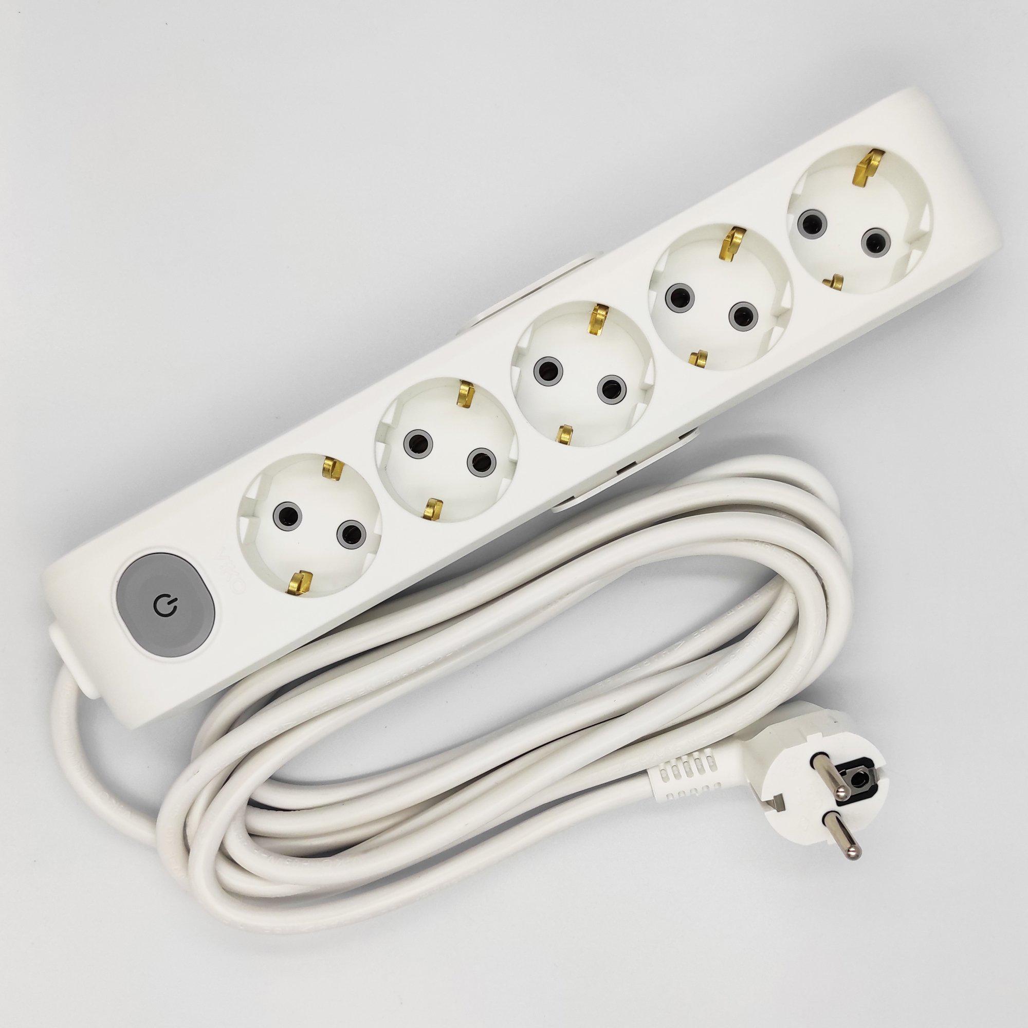 Подовжувач Panasonic X-tendia 5 м 5 гнізд із заземленням і кнопкою (WLTA04552GR-UA) - фото 1 Подовжувач Panasonic X-tendia 5 м 5 гнізд із заземленням і кнопкою (WLTA04552GR-UA) - фото 1