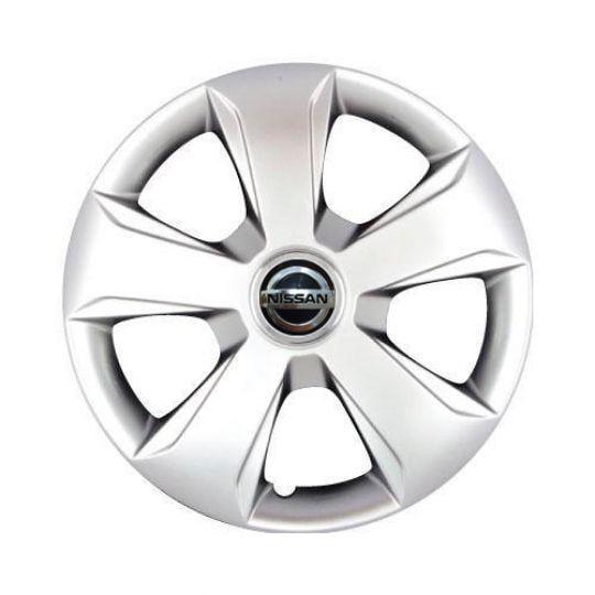 Ковпаки автомобільні SKS 331 R15 з логотипом Nissan 4 шт. Сріблястий
