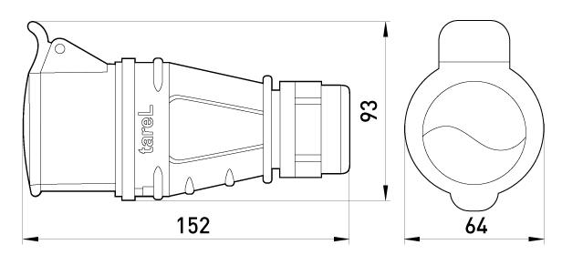 Силовая розетка E.NEXT 3P+PE 32А 400 В переносная безвинтовая IP44 Красный (136S) - фото 2 Силовая розетка E.NEXT 3P+PE 32А 400 В переносная безвинтовая IP44 Красный (136S) - фото 2