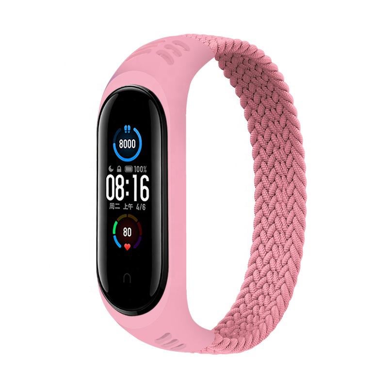 Ремінець Elastic Nylon Style BeCover для Xiaomi Mi Smart Band 5/Mi Smart Band 6 Size S Pink (706141)