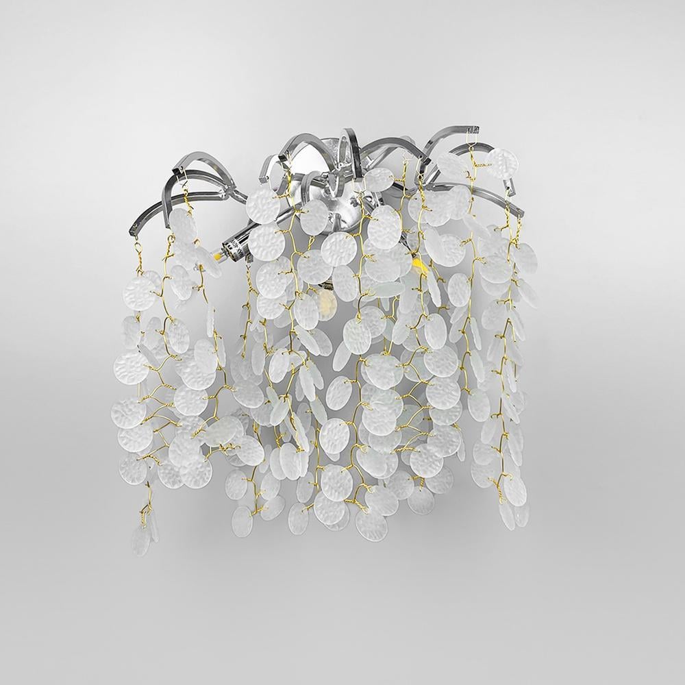 Бра Line.F YG 28 CH-WH с белыми пластинами Серебряный (2367_3806)