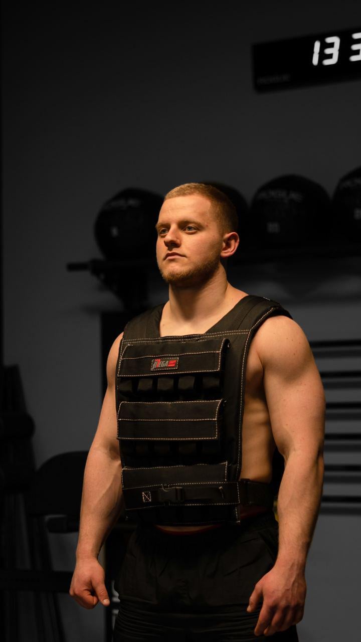 Жилет обважнювач для спорту MegaShape 32 кг Чорний (WV32-01) - фото 4