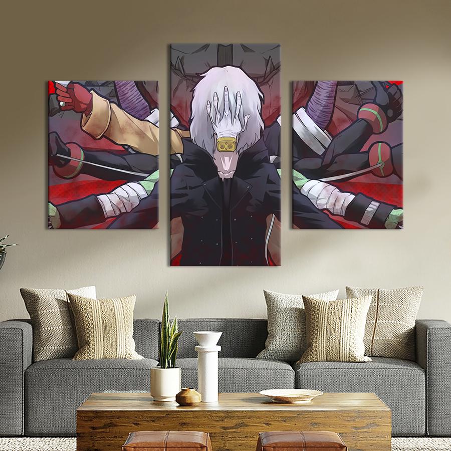 Картина на холсте триптих Злодей из аниме Тойя Сецуно 66x40 см (1501-32)