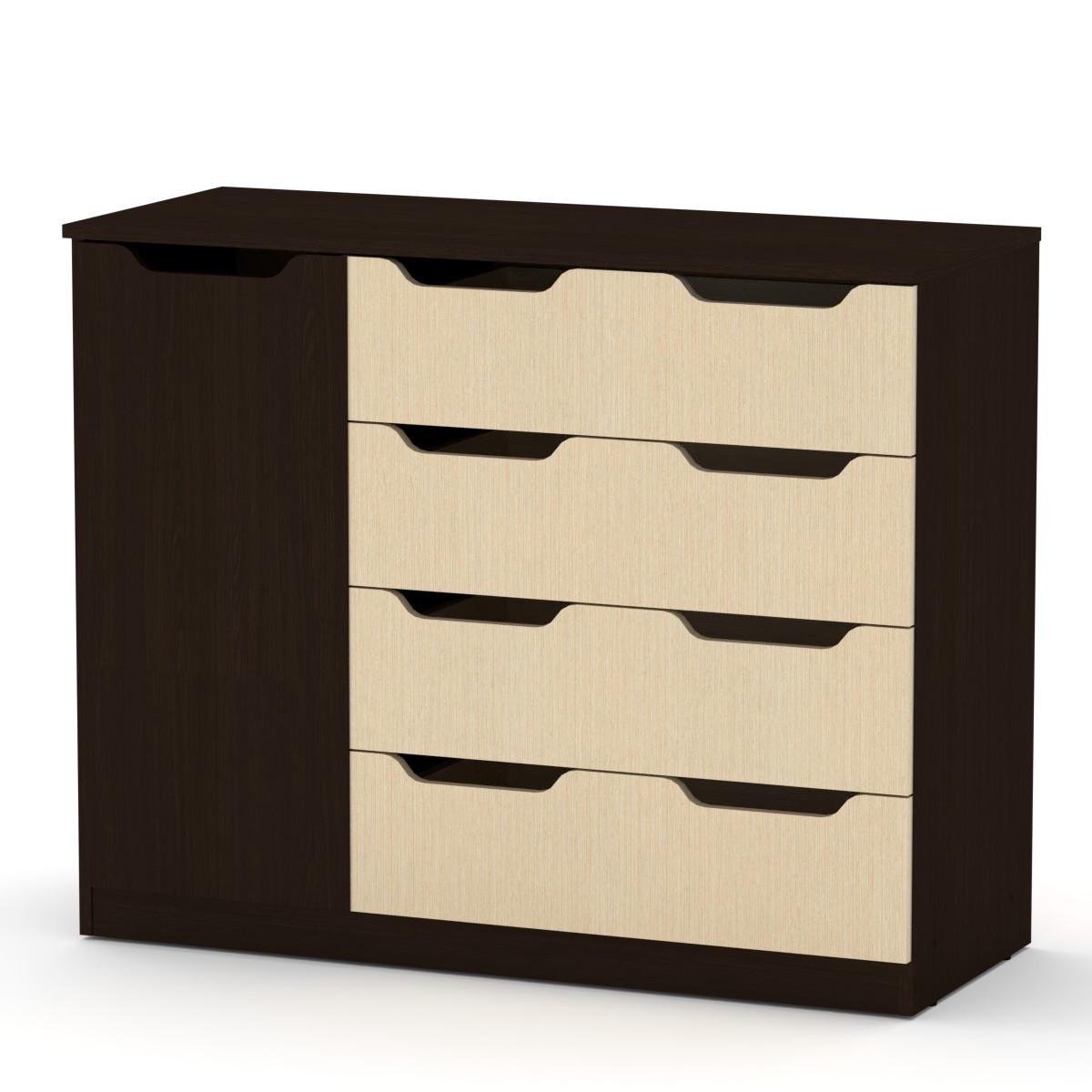 Комод Компаніт без ручок з шухлядами та дверцятами Венге темний/Венге світлий (26967782) - фото 1 Комод Компаніт без ручок з шухлядами та дверцятами Венге темний/Венге світлий (26967782) - фото 1