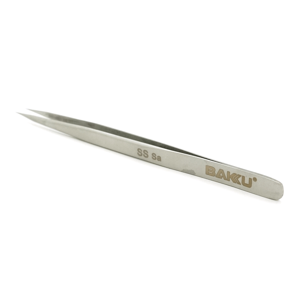 Пінцет прямий BAKU BK A3 SS-SA для радіомонтажу (YUT_V3046) - фото 2 Пінцет прямий BAKU BK A3 SS-SA для радіомонтажу (YUT_V3046) - фото 2