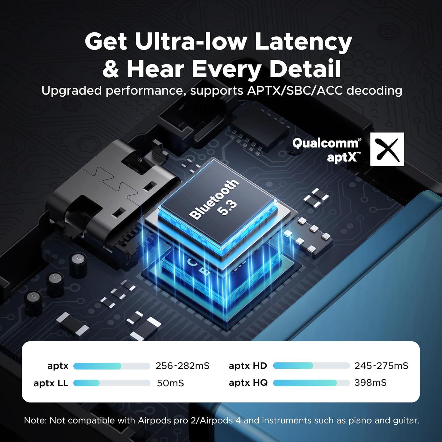 Адаптер аудіо Ugreen Bluetooth 5.3 Чорний (45492) - фото 6 Адаптер аудіо Ugreen Bluetooth 5.3 Чорний (45492) - фото 6