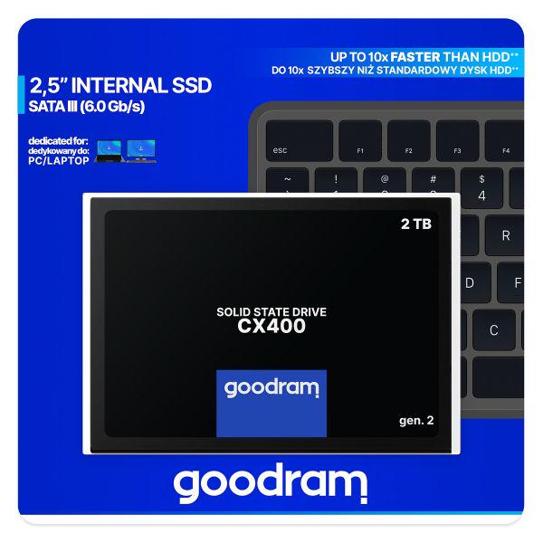 SSD-накопитель Goodram CX400 Gen.2 2Tb SATA3 2,5" TLC 3D (SSDPR-CX400-02T-G2) - фото 3 SSD-накопитель Goodram CX400 Gen.2 2Tb SATA3 2,5" TLC 3D (SSDPR-CX400-02T-G2) - фото 3