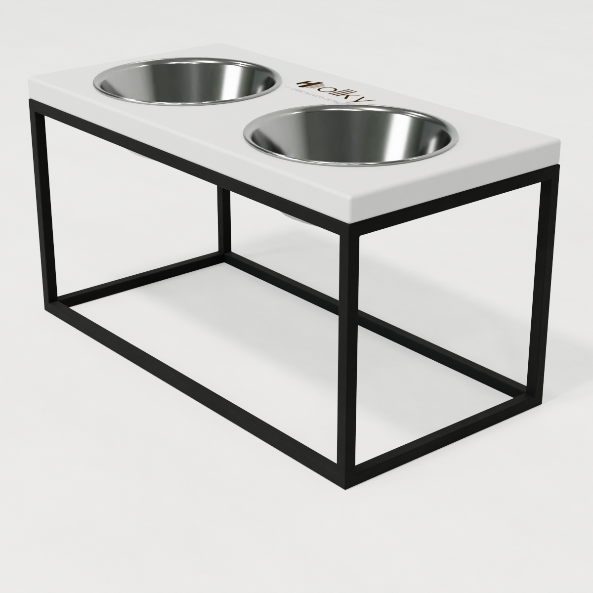 Миски на подставке для средних и больших собак Hollky Base L 2х0,95 л (BL-422120-BLWH) - фото 6