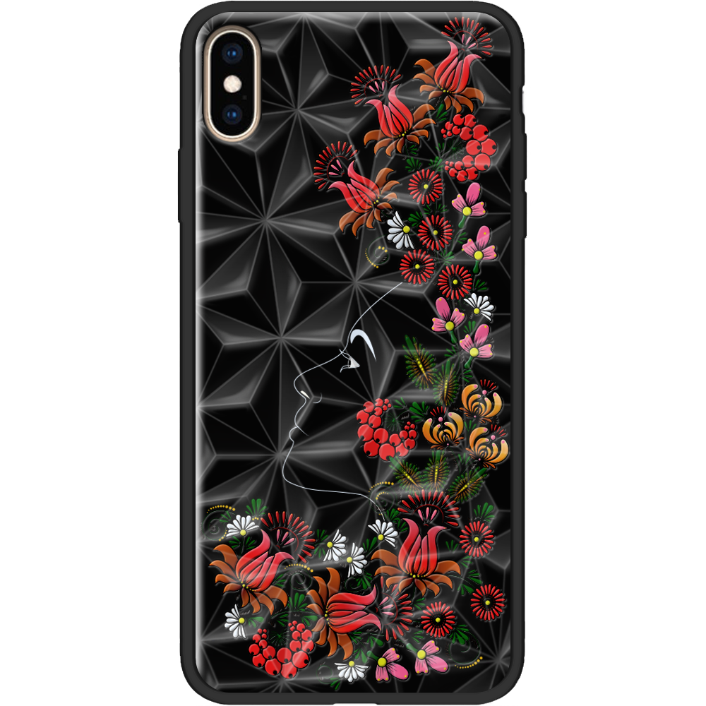 Чехол Boxface iPhone XS Max 3D Ukrainian Muse Черный силикон с призмой (35321-bk64-37858)