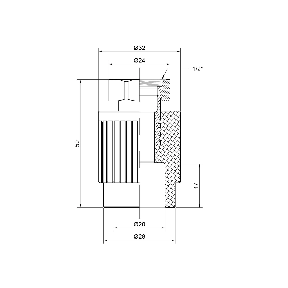 Муфта для полипропиленовых труб Thermo Allince с накидной гайкой 20х1/2" (107190#) - фото 2