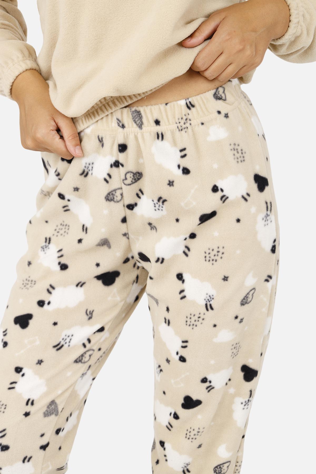 Піжама зі штанами жіноча р. 48 Бежевий (SKT001022531) - фото 2 Піжама зі штанами жіноча р. 48 Бежевий (SKT001022531) - фото 2