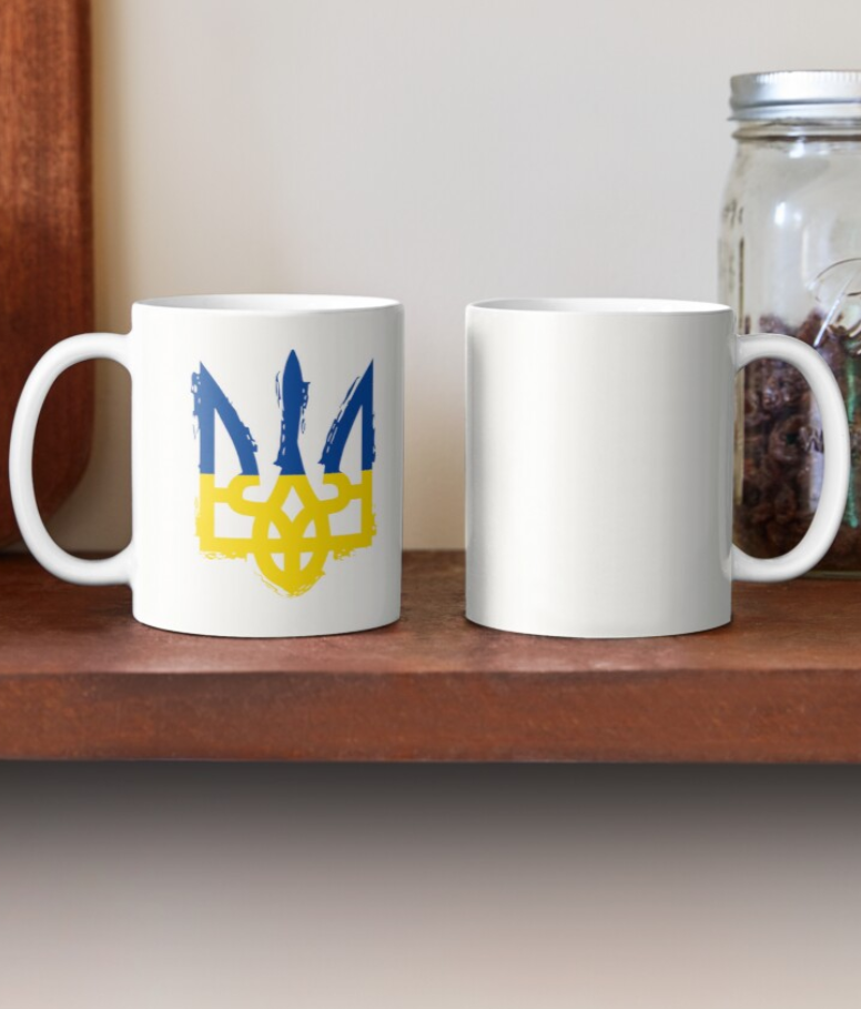 Чашка керамическая с принтом Герб Украины Сине-желтый 330 мл Белый (УКР127Ч) - фото 2 Чашка керамическая с принтом Герб Украины Сине-желтый 330 мл Белый (УКР127Ч) - фото 2