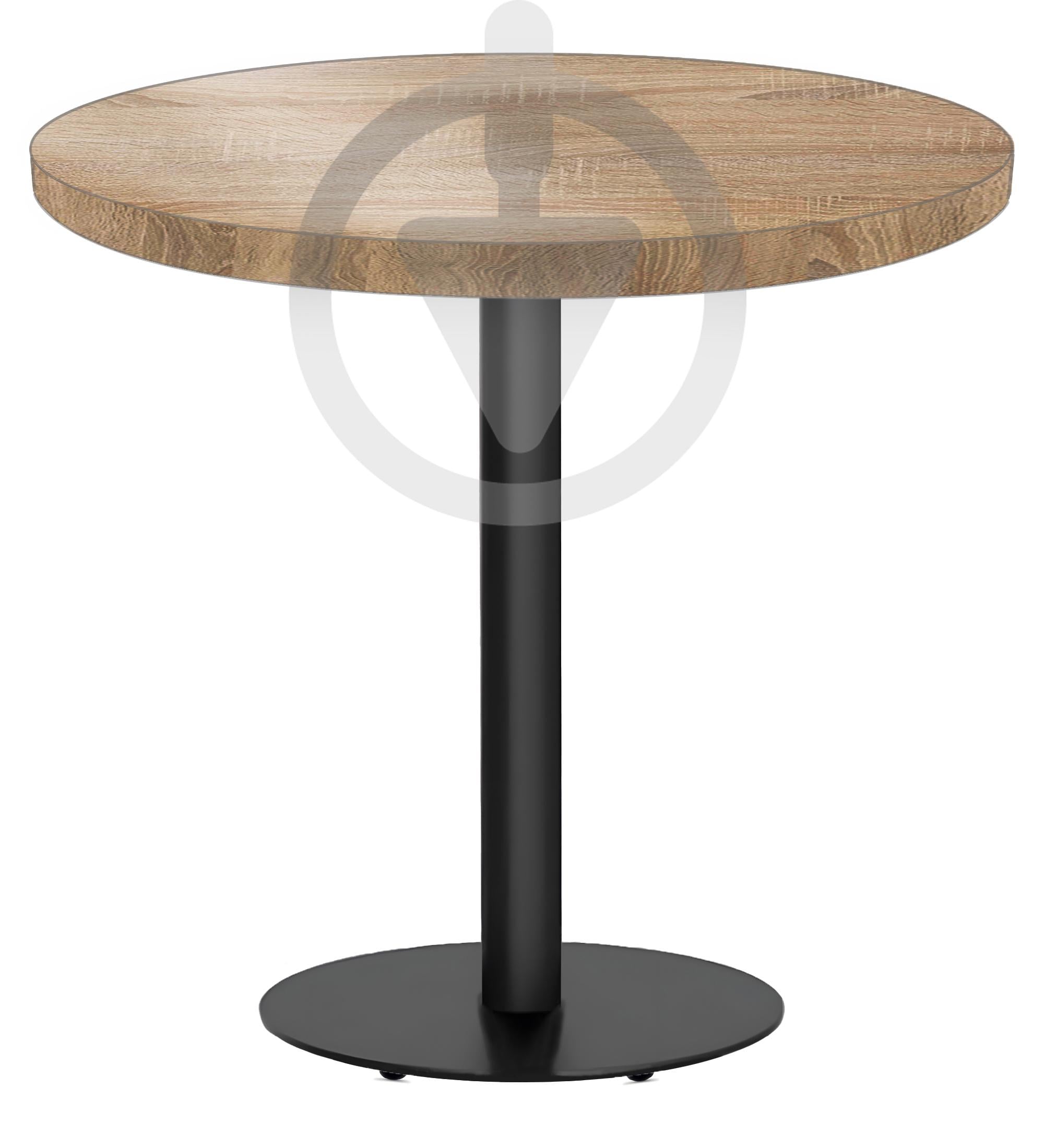 Стол кухонный круглый MebliRoMax Round 80 см Loft Дуб Сонома/Черный