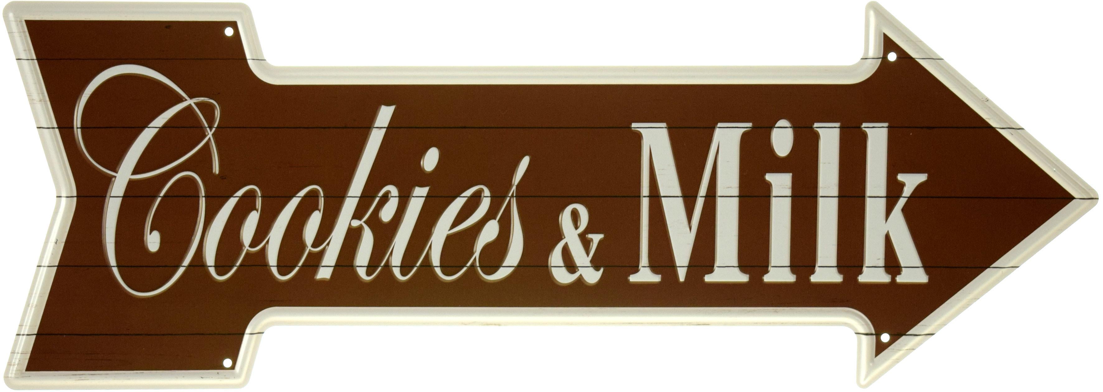 Табличка металлическая "Cookies&Milk" 16x45 см (ms-104170)
