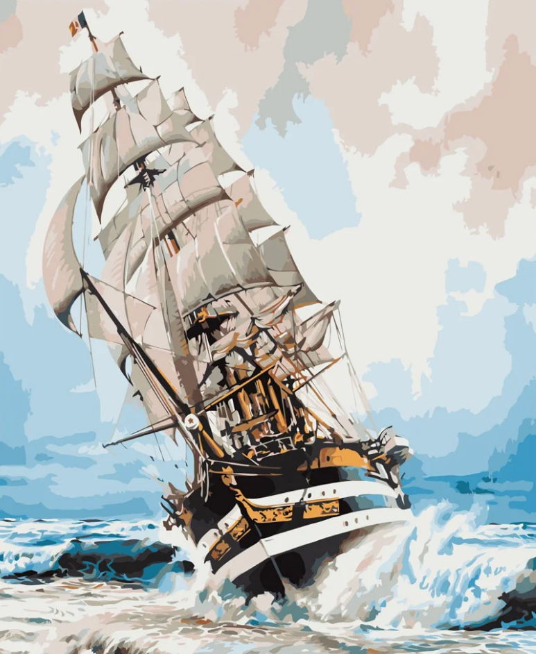 Картина по номерам Strateg Корабль на волнах 40x50 см (VA-2506)