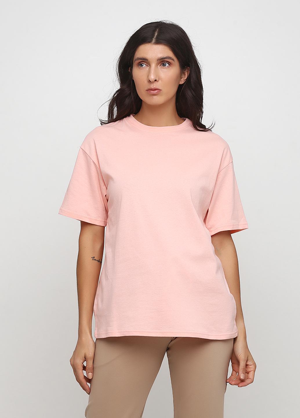 Футболка женская Hibrand оверсайс L Персиковий (Wn136)