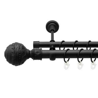 Карниз трубчатый двухрядный Orvit Арабеска 25/19 мм 160 см Черный бархат (009-0934) - фото 1 Карниз трубчатый двухрядный Orvit Арабеска 25/19 мм 160 см Черный бархат (009-0934) - фото 1