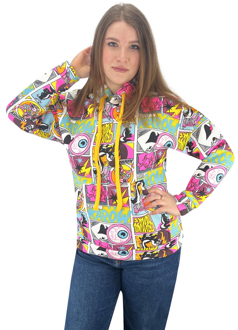 Худі підліток тринитка з начосом р. 42 Рожевий (5619)